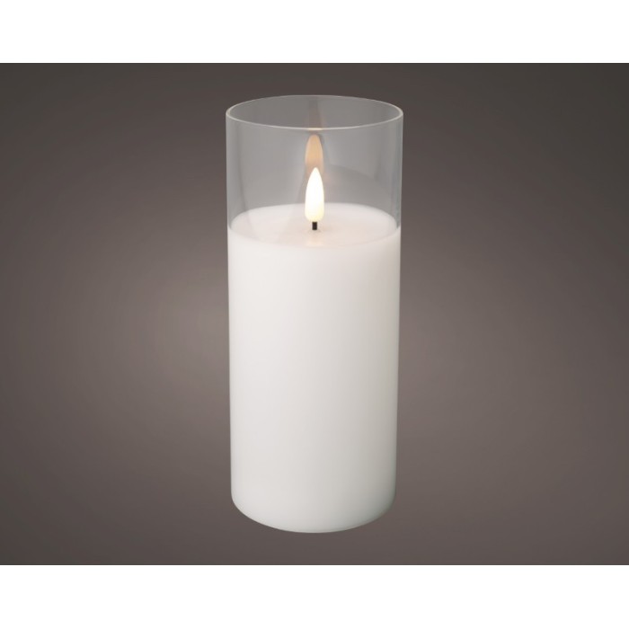 CANDELA IN VETRO LED BIANCO H.17.5 D.7.5